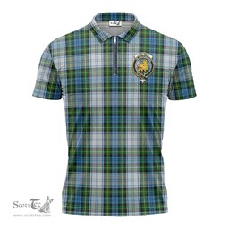 ScotsTee Shop Scottish Campbell Dress Clan Crest Tartan Zipper Polo Shirt