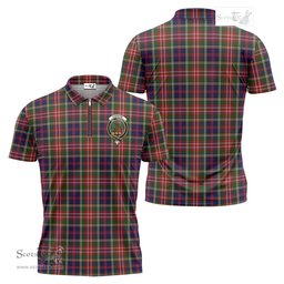 ScotsTee Shop Scottish Christie Clan Crest Tartan Zipper Polo Shirt