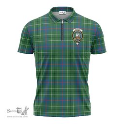 ScotsTee Shop Scottish Duncan Ancient Clan Crest Tartan Zipper Polo Shirt