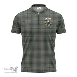ScotsTee Shop Scottish Craig Clan Crest Tartan Zipper Polo Shirt