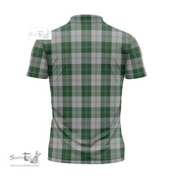 ScotsTee Shop Scottish Erskine Green Clan Crest Tartan Zipper Polo Shirt