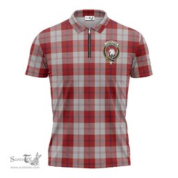 ScotsTee Shop Scottish Cunningham Dress Clan Crest Tartan Zipper Polo Shirt