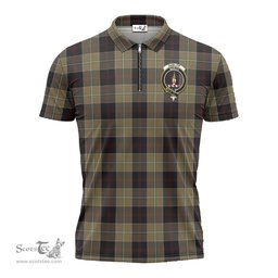 ScotsTee Shop Scottish Dunlop Hunting Clan Crest Tartan Zipper Polo Shirt