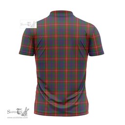 ScotsTee Shop Scottish Fraser of Lovat Clan Crest Tartan Zipper Polo Shirt