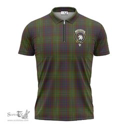 ScotsTee Shop Scottish Cunningham Hunting Modern Clan Crest Tartan Zipper Polo Shirt