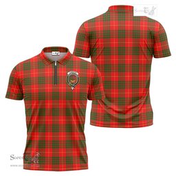 ScotsTee Shop Scottish Cameron Modern Clan Crest Tartan Zipper Polo Shirt