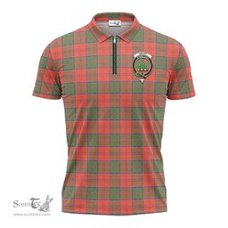 ScotsTee Shop Scottish Grant Ancient Clan Crest Tartan Zipper Polo Shirt