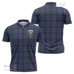 ScotsTee Shop Scottish Hope (Vere-Weir) Clan Crest Tartan Zipper Polo Shirt
