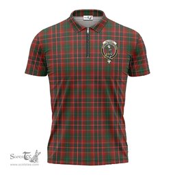 ScotsTee Shop Scottish MacInnes Hastie Clan Crest Tartan Zipper Polo Shirt