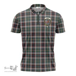 ScotsTee Shop Scottish Innes Dress Clan Crest Tartan Zipper Polo Shirt