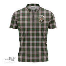 ScotsTee Shop Scottish MacKinnon Dress Clan Crest Tartan Zipper Polo Shirt