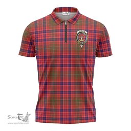 ScotsTee Shop Scottish Lumsden Modern Clan Crest Tartan Zipper Polo Shirt