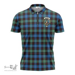 ScotsTee Shop Scottish Guthrie Ancient Clan Crest Tartan Zipper Polo Shirt