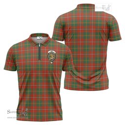 ScotsTee Shop Scottish Hay Ancient Clan Crest Tartan Zipper Polo Shirt