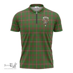 ScotsTee Shop Scottish MacKinnon Hunting Modern Clan Crest Tartan Zipper Polo Shirt