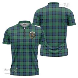 ScotsTee Shop Scottish Graham of Menteith Ancient Clan Crest Tartan Zipper Polo Shirt