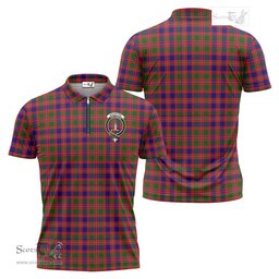 ScotsTee Shop Scottish MacIntyre Modern Clan Crest Tartan Zipper Polo Shirt