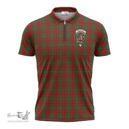 ScotsTee Shop Scottish MacAulay Clan Crest Tartan Zipper Polo Shirt