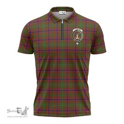 ScotsTee Shop Scottish Lumsden Clan Crest Tartan Zipper Polo Shirt