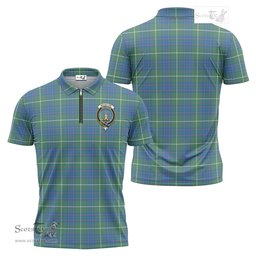 ScotsTee Shop Scottish MacIntyre Hunting Ancient Clan Crest Tartan Zipper Polo Shirt