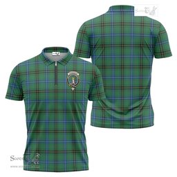 ScotsTee Shop Scottish Henderson Ancient Clan Crest Tartan Zipper Polo Shirt