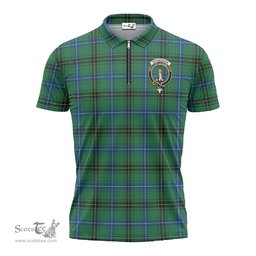 ScotsTee Shop Scottish Henderson Ancient Clan Crest Tartan Zipper Polo Shirt