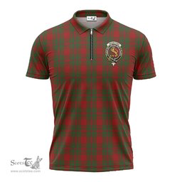 ScotsTee Shop Scottish MacIntosh Red Clan Crest Tartan Zipper Polo Shirt