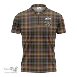 ScotsTee Shop Scottish MacKay of Strathnaver Clan Crest Tartan Zipper Polo Shirt