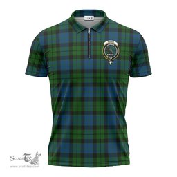ScotsTee Shop Scottish MacKie Clan Crest Tartan Zipper Polo Shirt