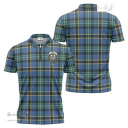 ScotsTee Shop Scottish Hope Ancient Clan Crest Tartan Zipper Polo Shirt
