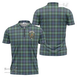 ScotsTee Shop Scottish MacKenzie Ancient Clan Crest Tartan Zipper Polo Shirt