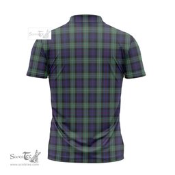 ScotsTee Shop Scottish MacKenzie Hunting Green Clan Crest Tartan Zipper Polo Shirt
