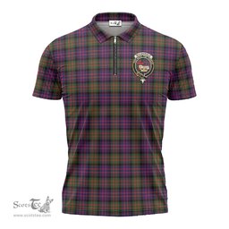 ScotsTee Shop Scottish MacDonald Modern Clan Crest Tartan Zipper Polo Shirt