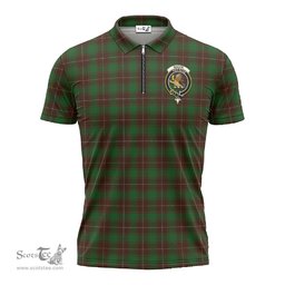 ScotsTee Shop Scottish MacFie Hunting Clan Crest Tartan Zipper Polo Shirt