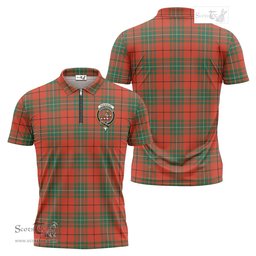ScotsTee Shop Scottish MacAulay Ancient Clan Crest Tartan Zipper Polo Shirt