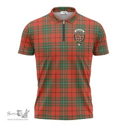ScotsTee Shop Scottish MacAulay Ancient Clan Crest Tartan Zipper Polo Shirt