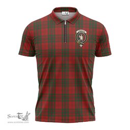 ScotsTee Shop Scottish Livingston Clan Crest Tartan Zipper Polo Shirt