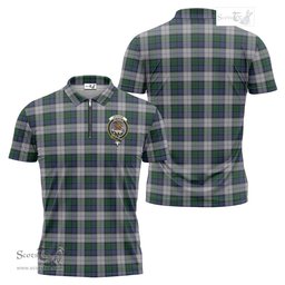 ScotsTee Shop Scottish Graham Dress Clan Crest Tartan Zipper Polo Shirt
