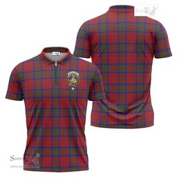 ScotsTee Shop Scottish MacGillivray Clan Crest Tartan Zipper Polo Shirt