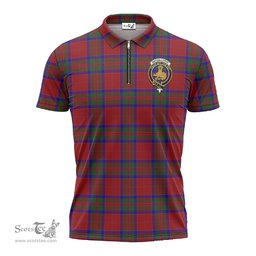 ScotsTee Shop Scottish MacGillivray Clan Crest Tartan Zipper Polo Shirt