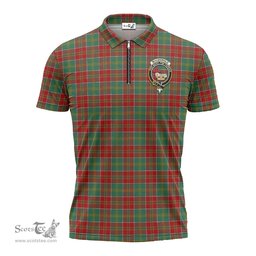 ScotsTee Shop Scottish MacDonald of Kingsburgh Clan Crest Tartan Zipper Polo Shirt