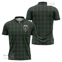 ScotsTee Shop Scottish Gunn Logan Clan Crest Tartan Zipper Polo Shirt