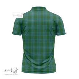 ScotsTee Shop Scottish Irvine of Bonshaw Clan Crest Tartan Zipper Polo Shirt