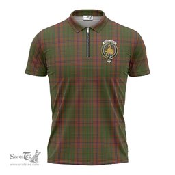 ScotsTee Shop Scottish MacGillivray Hunting Clan Crest Tartan Zipper Polo Shirt