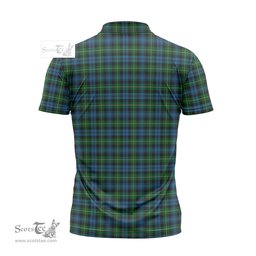 ScotsTee Shop Scottish Lamont Clan Crest Tartan Zipper Polo Shirt