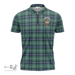 ScotsTee Shop Scottish MacDonald of the Isles Hunting Ancient Clan Crest Tartan Zipper Polo Shirt