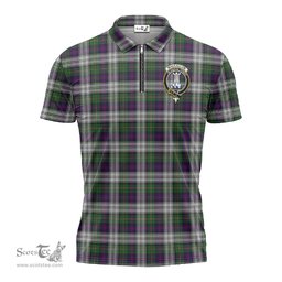 ScotsTee Shop Scottish MacCallum Dress Clan Crest Tartan Zipper Polo Shirt
