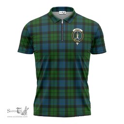 ScotsTee Shop Scottish MacKay Modern Clan Crest Tartan Zipper Polo Shirt