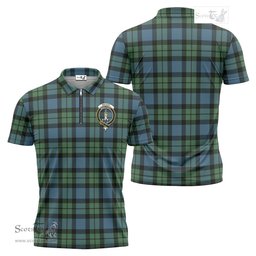 ScotsTee Shop Scottish MacKay Ancient Clan Crest Tartan Zipper Polo Shirt