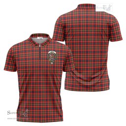 ScotsTee Shop Scottish Innes Modern Clan Crest Tartan Zipper Polo Shirt